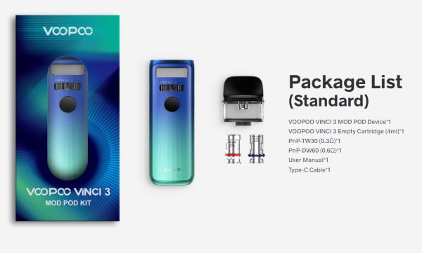 Vinci 3 Voopoo package contents
