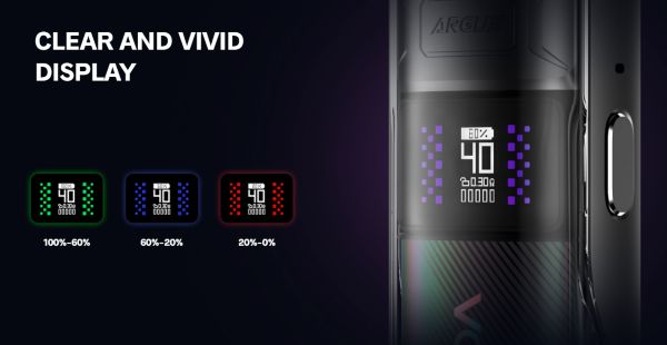 argus e40 voopoo sigaretta elettronica con display a colori oled 0,42 pollici