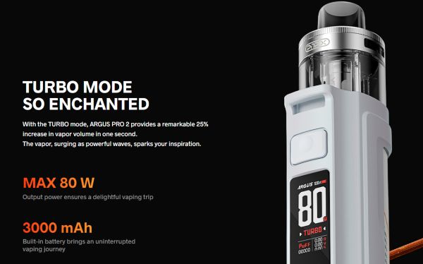 argus pro 2 voopoo sigaretta elettronica 80w con batteria integrata 3000 mah