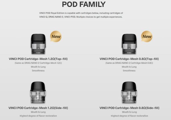 cartucce compatibili con vinci pod royal edition