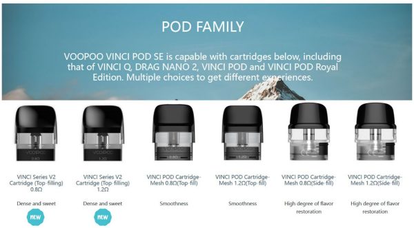 compatible pod cartridges with Vinci SE