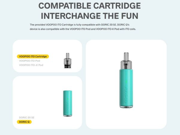 doric q voopoo compatible electronic cigarette ITO platform