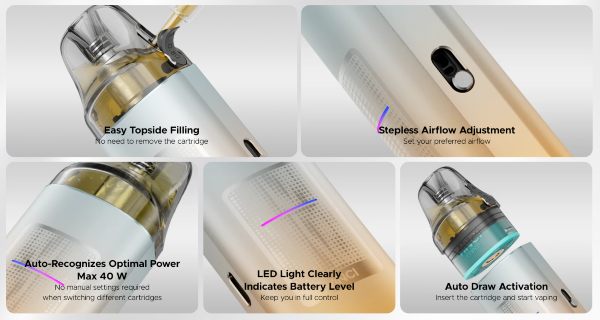 vinci s voopoo sigaretta elettronica con sistema di riempimento topside fill