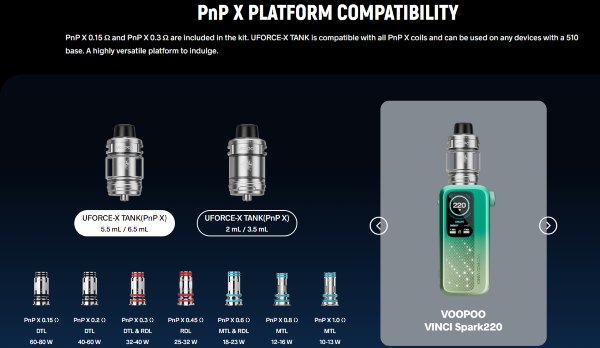 vinci spark 220w voopoo sigaretta elettronica compatibile con resistenze pnp x coil