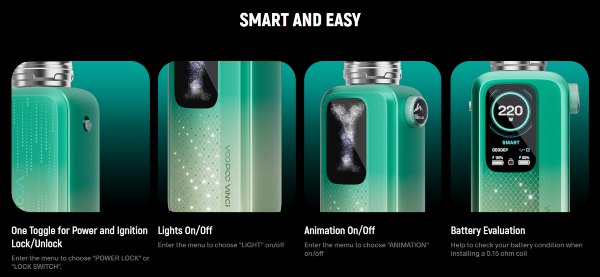 vinci spark 220w voopoo sigaretta elettronica con 84 luci led