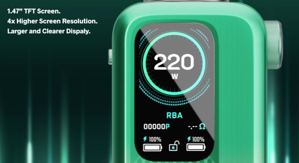 vinci spark 220w voopoo sigaretta elettronica con display tft a colori 1,47 pollici