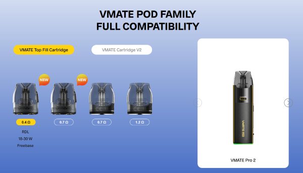 vmate pro 2 voopoo cartucce pod compatibili