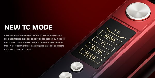 voopoo drag m100s box mod tc controllo temperatura