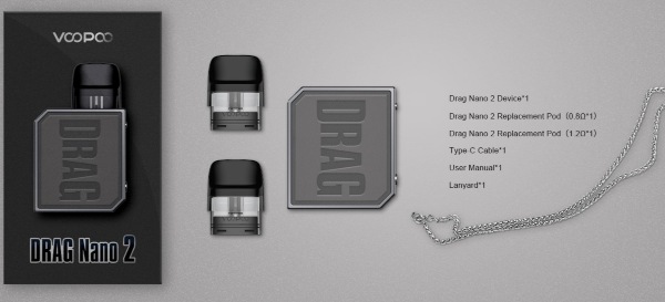 voopoo drag nano 2 contenuto della confezione