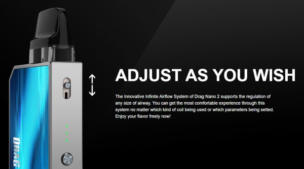 voopoo drag nano 2 pod con con tiro regolabile