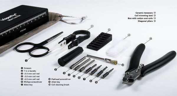 contents of the mini tool kit vapefly