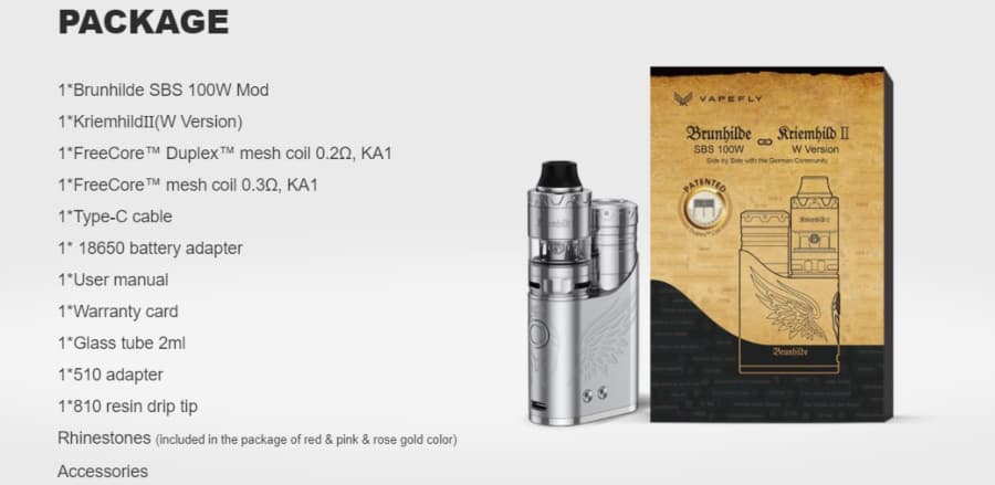 contenuto della confezione starter kit brunhilde vapefly