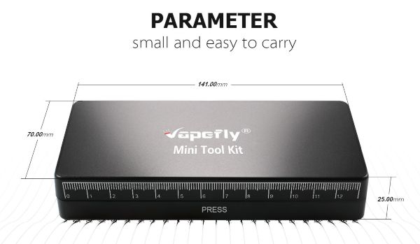 dimensions of the mini vape tool kit