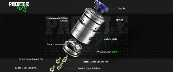 wotofo profile ps dual mesh rda atomizer components