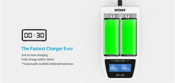 Over 4 Slim XTAR Fast Charge Battery Charger