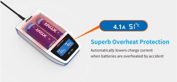 Over 4 Slim XTAR Caricabatterie protezione suriscaldamento