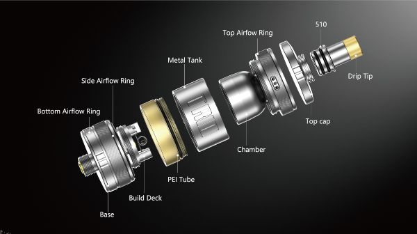 componenti atomizzatore trio mtl rta