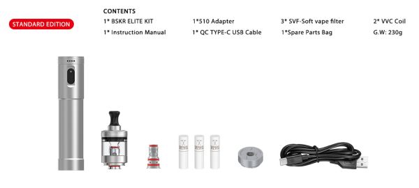 bskr elite vandy vape kit contenuto della confezione