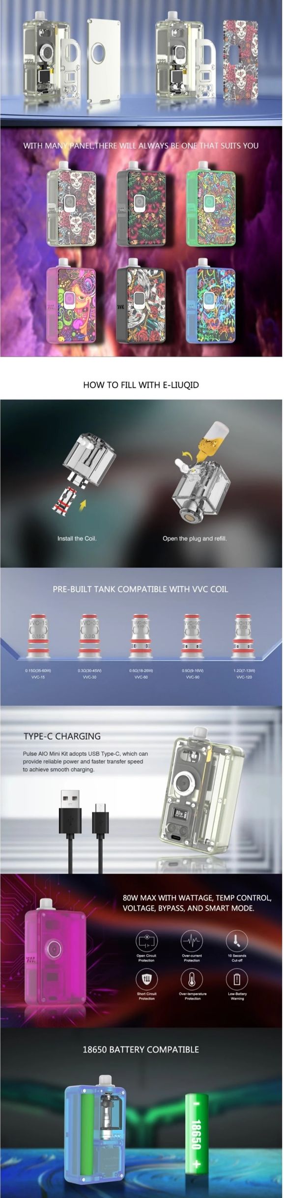 pulse aio mini vandy vape caratteristiche tecniche