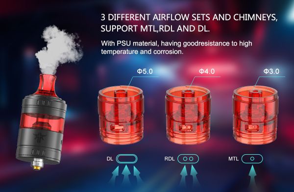requiem rta vandy vape atomizzatore con tre tank in psu mtl rdl dl