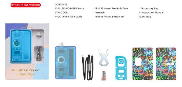 vandy vape pulse aio mini kit senza rba contenuto della confezione